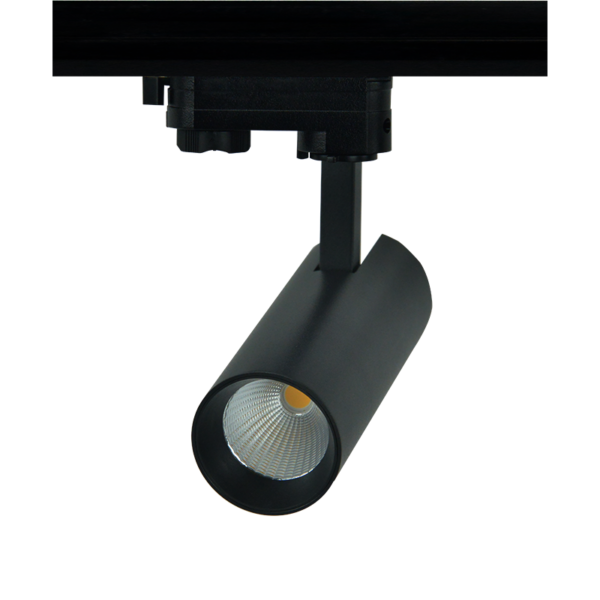 SAND BLACK LED TRACK LUMINAIRE 27W 3000K 1-PHASE 36° 3120LM 230V AC Ra80 Φ74*170MM 5YRS ACA - SOLINE2730B2