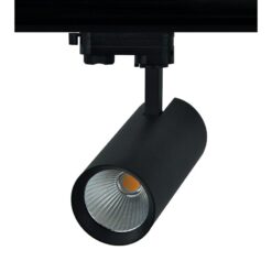 SAND BLACK LED TRACK LUMINAIRE 27W 4000K 3-PHASE 36° 3150LM 230V AC Ra80 Φ74*170MM 5YRS ACA – SOLINE2740B4
