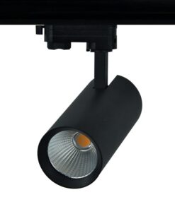 SAND BLACK LED TRACK LUMINAIRE 27W 4000K 3-PHASE 36° 3150LM 230V AC Ra80 Φ74*170MM 5YRS ACA – SOLINE2740B4