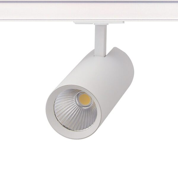 SAND WHITE LED TRACK LUMINAIRE 27W 4000K 1-PHASE 36° 3150LM 230V AC Ra80 Φ74*170MM 5YRS ACA - SOLINE2740W2