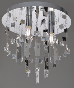 ACA DECOR – Φωτιστικό Οροφής 3ΧΕ14 Χρώμιο Μέταλλο Φ35ΧΗ32,5cmM