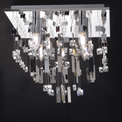 ACA DECOR – Φωτιστικό Οροφής 4ΧΕ14 Χρώμιο Μέταλλο 40Χ40ΧΗ32cm