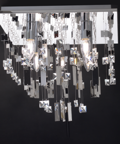 ACA DECOR – Φωτιστικό Οροφής 4ΧΕ14 Χρώμιο Μέταλλο 40Χ40ΧΗ32cm