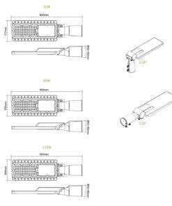 LED Φωτιστικό Δρόμου 30W ACA 150°x75° 4200lm IP66 4000K – BISE3040