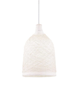 Κρεμαστό Φωτιστικό 1ΧΕ27 Από Λευκό Πλεκτό Σπάγκο Φ270 ACA DECOR – SU05PWH