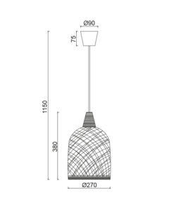 Κρεμαστό Φωτιστικό 1ΧΕ27 Από Λευκό Πλεκτό Σπάγκο Φ270 ACA DECOR – SU05PWH