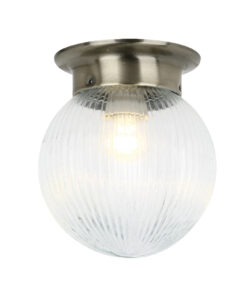 Επιτοίχιο Φωτιστικό 1ΧΕ27 Διάφανο Ριγωτό Γυαλί + Μπρονζέ Μέταλλο ACA DECOR – SU0607CB