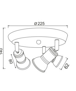 Επίτοιχο Φωτιστικό 3ΧGU10 Ροζέτα Λευκό Αντικέ Μεταλλικό ACA DECOR – SU283PAW