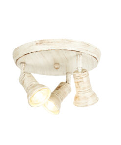 Επίτοιχο Φωτιστικό 3ΧGU10 Ροζέτα Λευκό Αντικέ Μεταλλικό ACA DECOR – SU283PAW