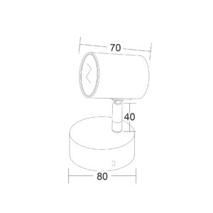 ΣΠΟΤ  ΜΑΥΡΟ ΜΑΤ 1ΧGU10 ORFEAS ACA DECOR – SUH1891PB 