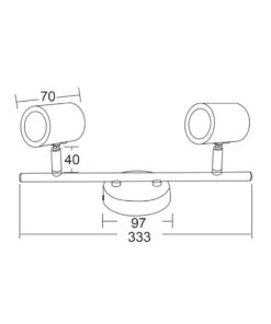 ΣΠΟΤ ΜΑΥΡΟ ΜΑΤ 2ΧGU10 ORFEAS ACA DECOR – SUH1892TB