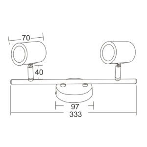 ΣΠΟΤ ΜΑΥΡΟ ΜΑΤ 2ΧGU10 ORFEAS ACA DECOR – SUH1892TB