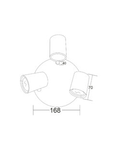ΣΠΟΤ ΡΟΖΕΤΑ ΜΑΥΡΟ ΜΑΤ 3ΧGU10 ORFEAS ACA DECOR – SUH1893PB