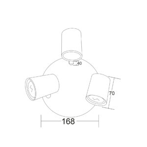 ΣΠΟΤ ΡΟΖΕΤΑ ΜΑΥΡΟ ΜΑΤ 3ΧGU10 ORFEAS ACA DECOR – SUH1893PB