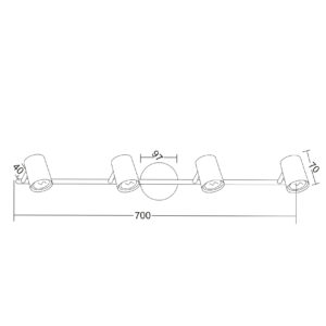 Σποτ IIII Μαύρο ΜΑΤ 4ΧGU10 ACA DECOR  – SUH1894TB