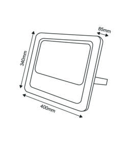 LED Ηλιακός Προβολέας 300W ACA 120° Αδιάβροχος IP66 6000K – SV30060