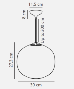 DFTP Navone Κρεμαστό Φωτιστικό με Λευκό Γυαλί Φ30 E27 – 2220443001