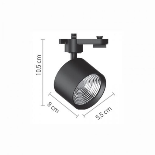 InLight Σποτ Ράγας Μαύρο LED 10W 4000K D:5,5cmX10,5cm (T00502-BL)