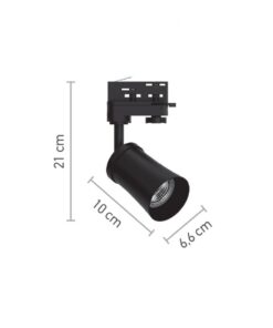 InLight Σποτ τριφασικής ράγας σε μαύρη απόχρωση 1XGU10 D:6,6cmX21cm (T01200-BL)