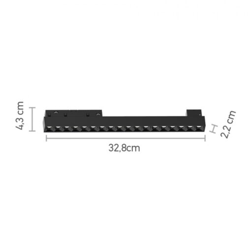 InLight Φωτιστικό LED 18W 3000K για μαγνητική ράγα σε μαύρη απόχρωση D:32,8cmX4,3cm (T01401-BL)