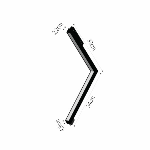 InLight Γραμμικό φωτιστικό γωνία LED 24W 3000K για μαγνητική ράγα σε μαύρη απόχρωση D:30cmX30cm (T05801-BL)