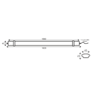 LED Γραμμικό Στεγανό Φωτιστικό 162cm 45W ACA 3940lm 120° 4000K IP66 – TETE4540