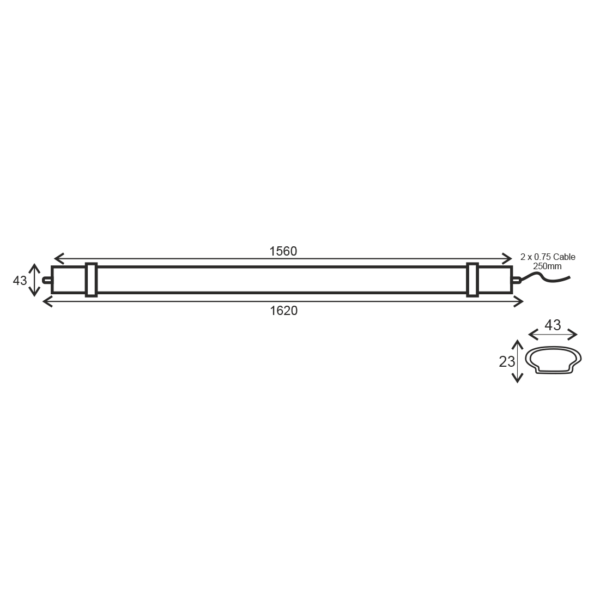 LED Γραμμικό Στεγανό Φωτιστικό 162cm 45W ACA 3940lm 120° 4000K IP66 – TETE4540