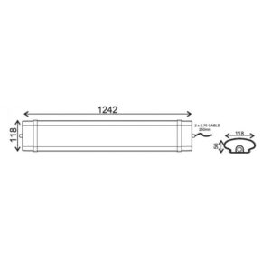 LED Γραμμικό Στεγανό Φωτιστικό 124cm 120W ACA 10800lm 120° 4000K IP66 – TETEH12040