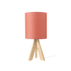 ACA DECOR – Επιτραπέζιο Φωτιστικό 1ΧΕ14 Ξύλο + Εκαι Αμπαζούρ Φ18XH40cm