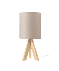 Επιτραπέζιο Φωτιστικό 1ΧΕ14 Ξύλο+ Παλ Καφέ Αμπαζούρ Φ18XH40cm ACA DECOR – TF176721TLB