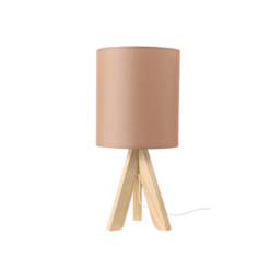 ACA DECOR – Επιτραπέζιο Φωτιστικό 1ΧΕ14 Ξύλο + Μουσταρδί Αμπαζούρ Φ18XH40cm