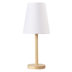 ACA DECOR – Επιτραπέζιο Φωτιστικό 1ΧΕ14 Ξύλο + Λευκό Αμπαζούρ Φ18XH39cm