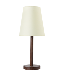 ACA DECOR – Επιτραπέζιο Φωτιστικό 1ΧΕ14 Ξύλο + Μπεζ Αμπαζούρ Φ18XH39cm