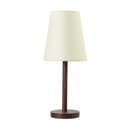 ACA DECOR  – Επιτραπέζιο Φωτιστικό 1ΧΕ14 Ξύλο + Μπεζ  Αμπαζούρ Φ18XH39cm