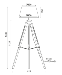 ACA DECOR   – Επιδαπέδιο Φωτιστικό 1ΧΕ27 Ξύλο + Μαύρο Αμπαζούρ+Ορείχαλκο Μέταλλο TF17701FBBB