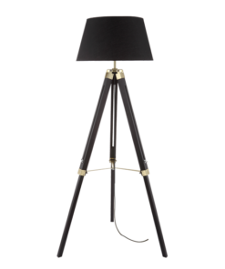 ACA DECOR – Επιδαπέδιο Φωτιστικό 1ΧΕ27 Ξύλο + Μαύρο Αμπαζούρ+Ορείχαλκο Μέταλλο TF17701FBBB