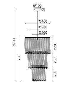 ΚΡΕΜΑΣΤΟ Φ/Σ 1ΧΕ27 THASSOS ΕΚΡΟΥ ΜΑΛΛΙΝΟ D40XH180CM ACA – TF20261P