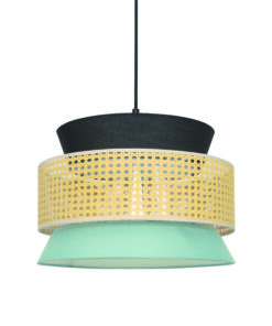 ΚΡΕΜΑΣΤΟ ΦΩΤΙΣΤΙΚΟ 1ΧΕ27 NISYROS ΜΑΥΡΟ-ΒΕΡΑΜΑΝ ΥΦΑΣΜΑ+ΨΑΘΑ ΡΑΤΑΝ D40CM ACA – TF20841P