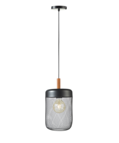 ΚΡΕΜΑΣΤΟ ΦΩΤΙΣΤΙΚΟ 1ΧΕ27 ΜΑΥΡΟ ΜΕΤΑΛΛΙΚΟ+ΞΥΛΟ D20XH154CM PAROT ACA DECOR – TF501P20BK