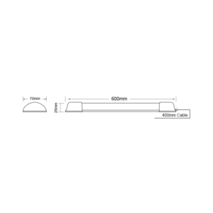 LED Πρισματικό Γραμμικό Φωτιστικό 60cm 18W 1400lm IP44 120° Θερμό 3000K ACA-TIMS1830