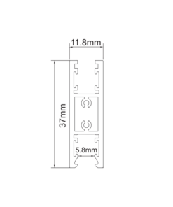 ΜΙΝΙ ΜΑΓΝΗΤΙΚΗ ΡΑΓΑ UP/DOWN 24V DC 2Μ ΜΑΥΡΗ ACA – TMUD2MB