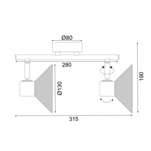 ΕΠΙΤΟΙΧΟ Φ/Σ 2ΧΕ14 PALOMA ΜΑΥΡΟ ΜΕΤΑΛΛΙΚΟ 32X13X19CM ACA – TNK2832SB