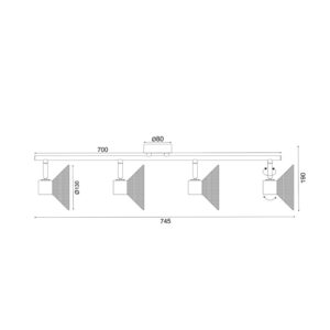 ΕΠΙΤΟΙΧΟ Φ/Σ 4ΧΕ14 PALOMA ΛΕΥΚΟ ΜΕΤΑΛΛΙΚΟ 75X13X19CM ACA – TNK2834SW