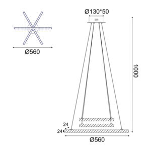 ΚΡΕΜΑΣΤΟ ΦΩΤΙΣΤΙΚΟ LED 27W 3000K 2850LM CANELA ΞΥΛΟ+ΛΕΥΚΟ ΜΕΤΑΛΛΙΚΟ D56XH100CM ACA – TNK299LED27P