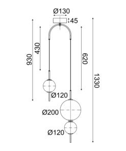 ΚΡΕΜΑΣΤΟ ΦΩΤΙΣΤΙΚΟ LED 15W 3000K 1500LM AMELIA ΜΑΥΡΟ ΜΕΤΑΛΛΙΚΟ+ΛΕΥΚΟ ΓΥΑΛΙ D37XH130CM ACA – TNK323LED15P
