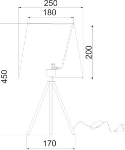 Πορτατίφ Τρίποδας Μαύρο 1xE27 ACA DECOR – TNK75090BK1T
