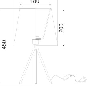 Πορτατίφ Τρίποδας Μαύρο 1xE27 ACA DECOR – TNK75090BK1T