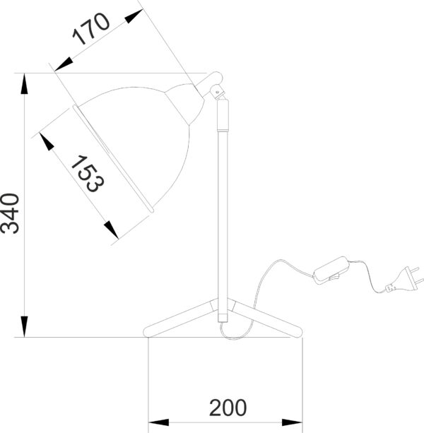 Πορτατίφ Τρίποδας Μεταλλικό Χρώμιο 1xE27 ACA DECOR – TNK75093CR1T