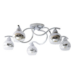 Φωτιστικό Οροφής 5ΧE27 Γυαλί Χρώμιο – Διάφανο ACA DECOR – TNK81444CR5H