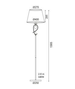Φωτιστικό Δαπέδου 1ΧΕ27 Μεταλλικό Χρυσοχάλκινο + Μαύρο Ύφασμάτινο Αμπαζούρ ACA DECOR – TNK81490CG1F